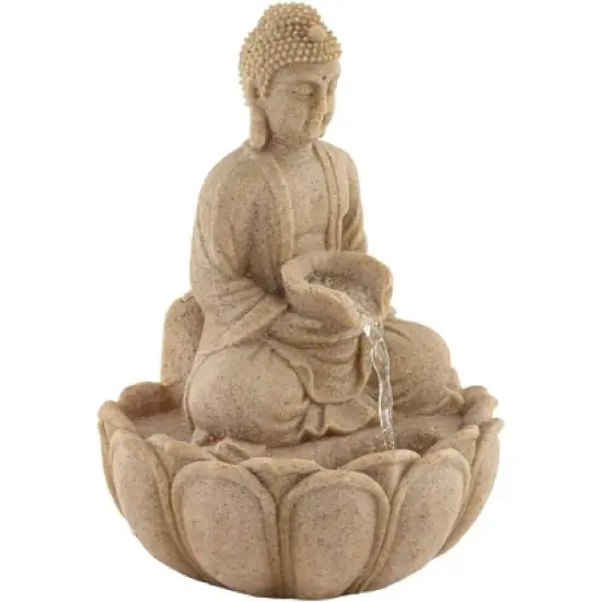 John Timberland Calm Buddha Zen Outdoor Water Fountain with LED Light 14" for Yard Garden Patio Deck Porch House Exterior Balcony Meditation image {6}