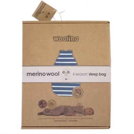 Woolino 4 Season Ultimate Baby Swaddle Wrap, Merino Wool, 2 Months - 2 Years, Navy Blue image {1}