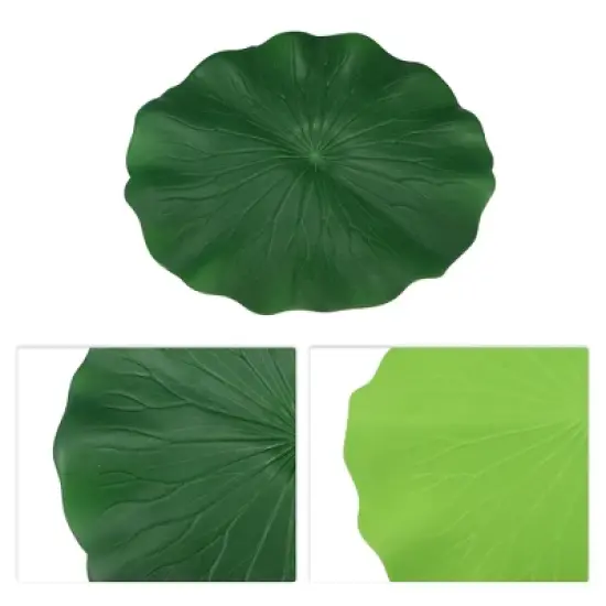 Unique Bargains Artificial Lotus Leaves for Garden Ponds Pool Decoration Green 14.96" 1pcs image {2}