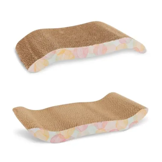 Zodaca 3-Pack Cat Scratcher Bed, Reversible Corrugated Cardboard Modern Sofa Scratching Pad with 3 Catnip (16x8x2.5 inch) image {5}