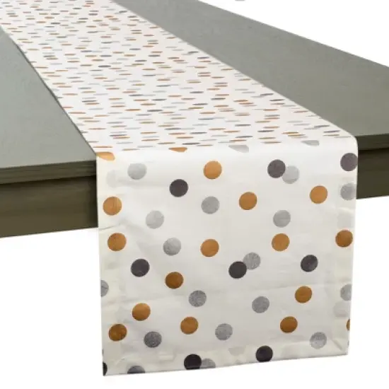 Design Imports  Christmas Metallic Polka Dot Printed Table Runner, Confetti, 14X108" image {6}