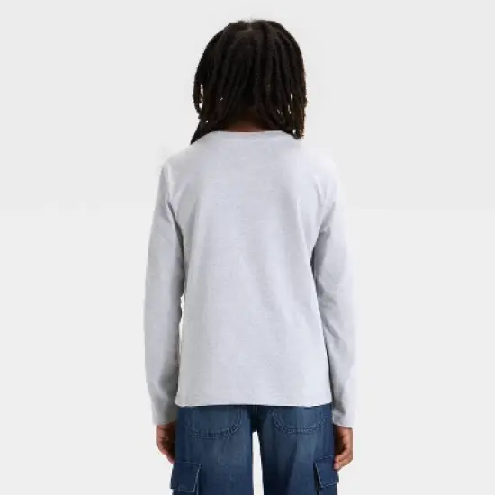 Boys' Long Sleeve 'Gray Wolf' Graphic T-Shirt - Cat & Jack&trade; Light Gray image {2}