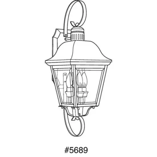 Progress Lighting Andover 3-Light Large Wall Lantern in Antique Bronze with Beveled Glass Panels image {1}