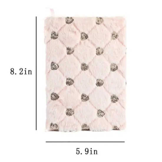 Paaaawaters Sequined plush notebook A5 diary can be used for study and office, suitable for gifts for girls, cute princess style image {2}