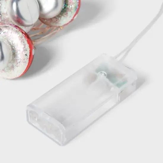 30ct LED Dewdrop with Red Mushrooms Christmas Indoor Novelty String Lights Warm White with Silver Wire - Wondershop&trade;: Fairy Lights image {2}