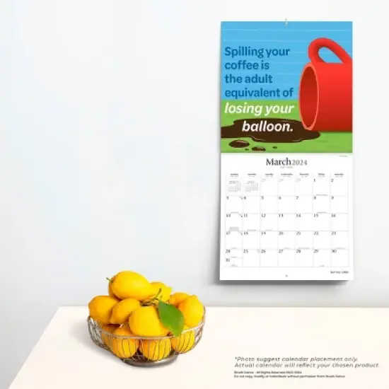 Brush Dance 2024 Wall Calendar 12"x12" But First Coffee image {3}