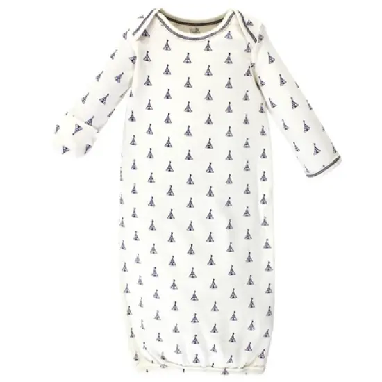 Touched by Nature Baby Organic Cotton Long-Sleeve Gowns 3pk, Prints, 0-6 Months image {3}
