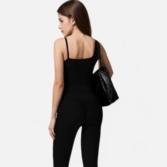 Anna-Kaci Active Women's Fitted Square Neck Tank Top with Spaghetti Straps image {4}