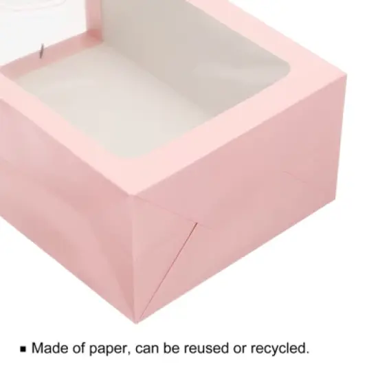 Unique Bargains Paper Gift Bag with Window Bouquet Bag 3 Pcs image {3}