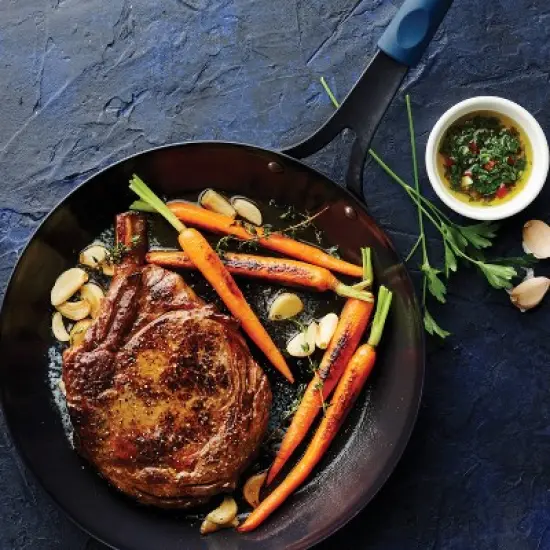 Tramontina Carbon Steel Fry Pan with Silicone Grip - Black image {5}