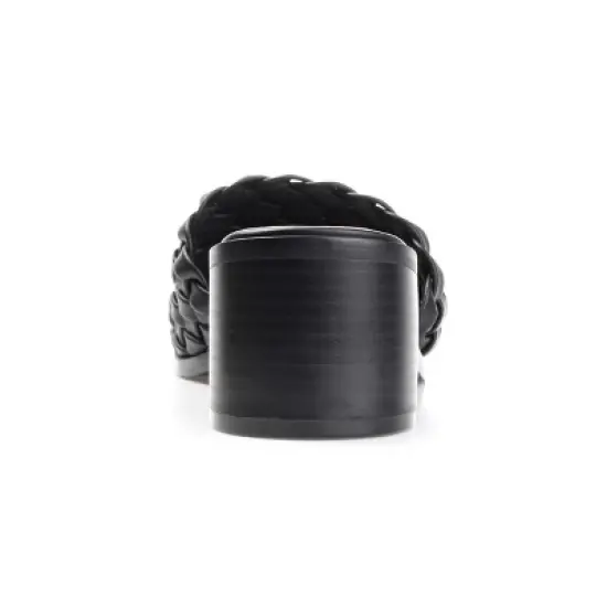 Journee Collection Womens Fylicia Open Toe Mid Stacked Heel Pumps image {2}