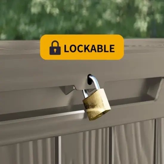 80 Gallon Resin Deck Box, Lockable Waterproof Ourdoor Storage Container for Pool Accessories, Patio and Garden image {7}