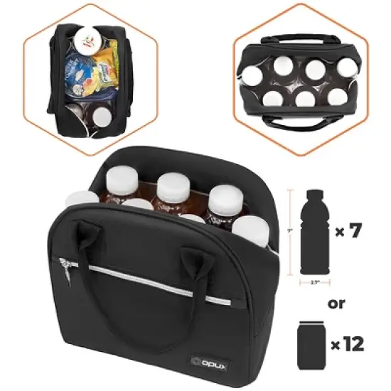 OPUX Insulated Lunch Box Women, Cooler Bag Tote Girls Kids Teen Adult, Soft Reusable Thermal Meal Prep Purse image {4}