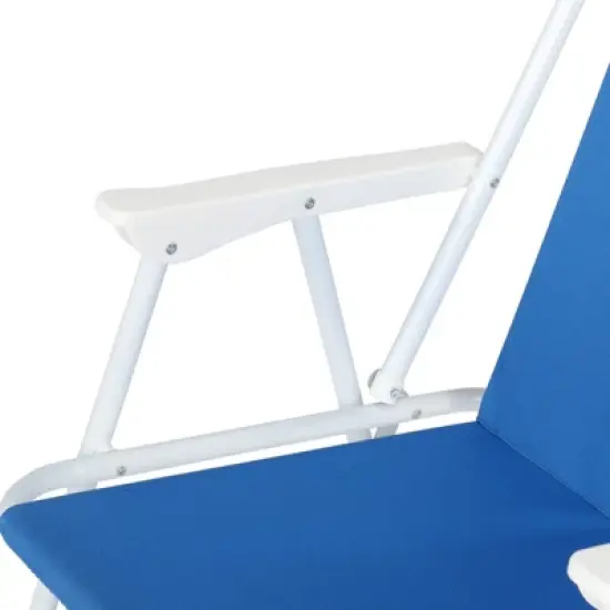 DOMETOUR Oxford Cloth Iron Outdoor Beach Chair Blue image {11}
