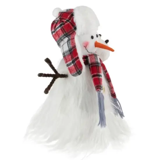 Northlight Snowman in Plaid Trapper Hat and Scarf Christmas Decoration - 10.25" image {6}