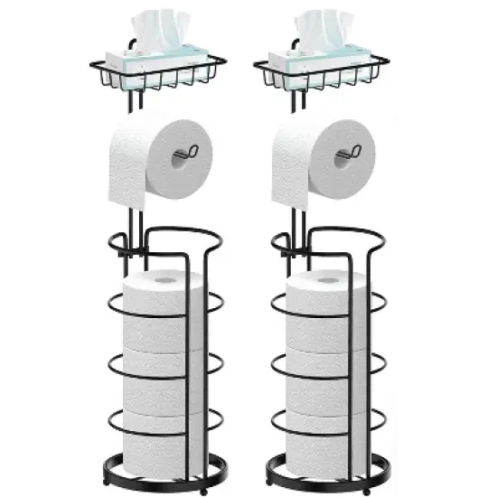 Tissue Paper Roll Stand, Bathroom Toilet Paper Storage Holder, Floor Standing Toilet Paper Dispenser image {1}