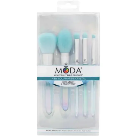 MODA Brush Mythical Crystal 5pc Makeup Brush Set, Includes Powder, Shadow, and Smoky Eye Makeup Brushes image {9}