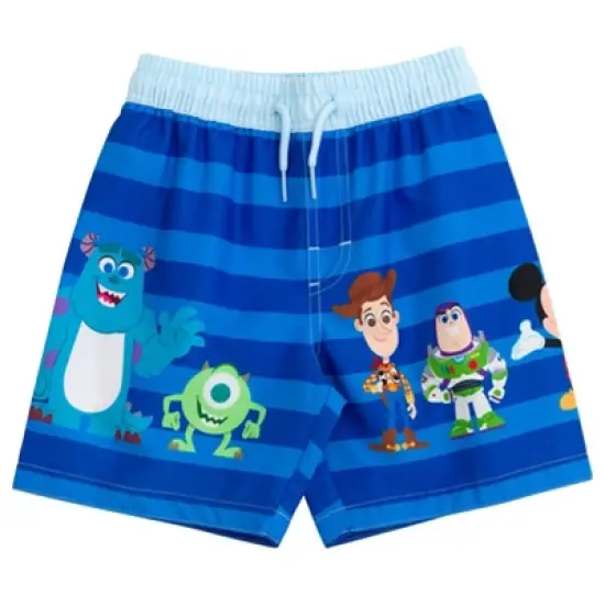 Disney Pixar D100 Toy Story Monsters Inc. Mickey Mouse Buzz Lightyear Rash Guard and Swim Trunks Outfit Infant to Toddler image {2}