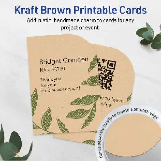 Avery Rectangle Flat Cards, 3-1/2" x 5", Kraft Brown, 40 Total image {2}