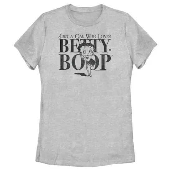 Women's Betty Boop Just A Gal Who Loves T-Shirt image {3}