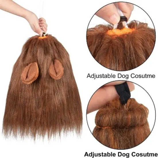 Lion Mane for Dog Costumes, Realistic Wig for Medium to Large Sized Dogs, Halloween Costumes image {3}