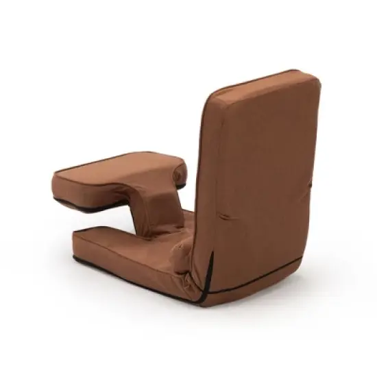 Multi-functional Foldable Sofa with Adjustable Angles and Pillow, Dark Brown image {6}