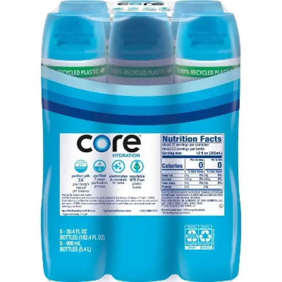 Core Hydration Purified Water - 6pk/30.4 fl oz Bottles image {10}