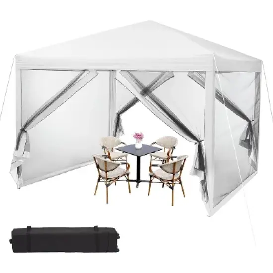 Acekool Pop Up Canopy Tent, Easy Up Outdoor Shelter with Mosquito Netting, Sun Shade, 3 Adjustable Heights, Wheeled Bag for Patio, Camping, Picnic image {8}