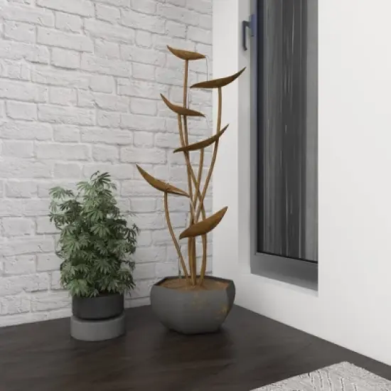 43" Metal Rustic Fountain Gold - Olivia & May image {22}