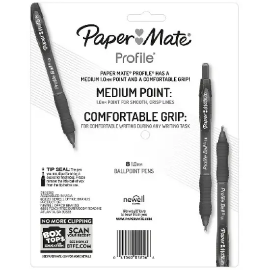 Paper Mate Profile Ballpoint Pen Medium Point Black Ink 8 Pack (2095460) image {5}