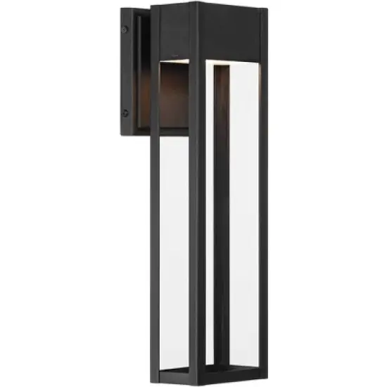 John Timberland Austin 16" High Modern Outdoor Wall Light Fixture Mount Porch House LED Bulb Weatherproof Sand Black finish Aluminum Glass Shade image {6}