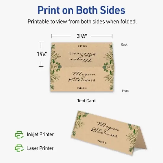 Avery Printable Place Cards, 1-7/16" x 3.75", Kraft Brown, 60ct image {5}