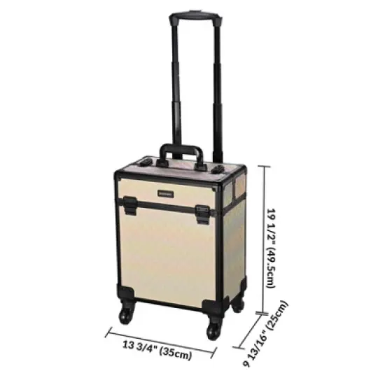 Byootique Rolling Makeup Train Case Cosmetic Trolley Organizer image {7}