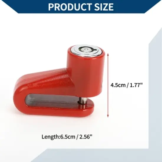 Unique Bargains Bicycle Lock Portable Ring Anti-Theft Bike Lock Motorcycle Wheel Disk Lock Red image {3}