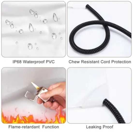 JOEJOY Pet Heating Pad,Dog Cat Heated Mat with 11 Adjustable Temperature & Timer, Chew Resistant Cord and Auto Power-Off, Waterproof Pet Pad image {7}