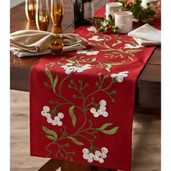 Design Imports Embroidered Table Runner image {1}