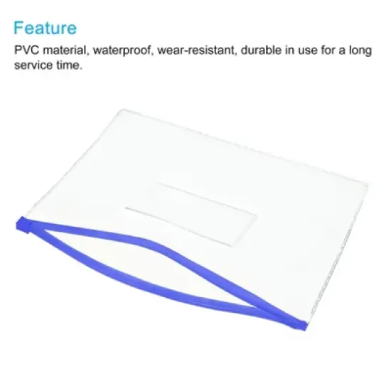 Unique Bargains A5 Size PVC Waterproof Home Office Travel Zip Envelope File Bags 10 Pcs image {2}