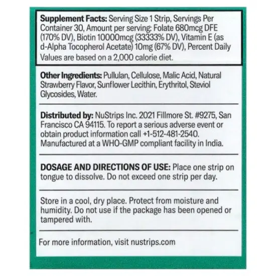 NuStrips Beauty In A Strip&trade;, Sweet Strawberry, 30 Strips image {1}