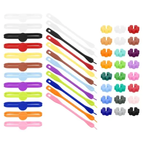 Unique Bargains Silicone Comfortable to touch Bright colors Soft and lightweight Wine Glass Markers 48 Pcs image {7}