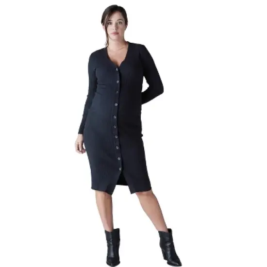 Ingrid & Isabel Maternity Ribbed Button Front Sweater Dress image {5}
