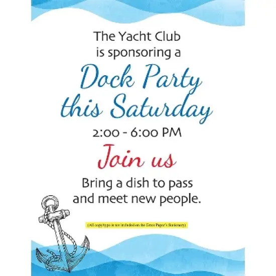 Great Papers Ocean Nautical Anchor Everyday Letterhead Multicolored 50 Sheets/Pack (2025015) image {2}