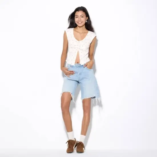 Women's Mini Cap Sleeve Ruched V-Neck Top - Wild Fable&trade; image {2}