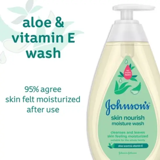 Johnson's Skin Nourishing Moisture Baby Body Wash, Aloe Scent & Vitamin E, Hypoallergenic - 20.3 fl oz image {3}