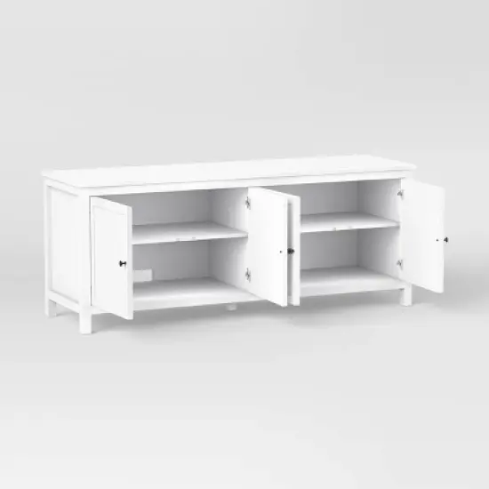 Traditional Storage TV Stand with Doors and Shelves for TVs up to 65" Classic White - Room Essentials&trade; image {2}
