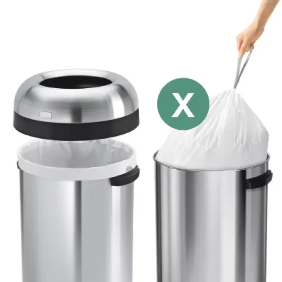 simplehuman Code X Custom Fit Kitchen Trash Bag Liners 3 Quick-Dispense Packs - 60ct: Tall White Drawstring Trash Bags image {3}