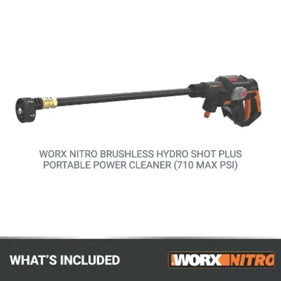 Worx Nitro WG633.9 20V Brushless Hydroshot Plus Portable Power Cleaner (710 MAX PSI) - TOOL ONLY image {6}