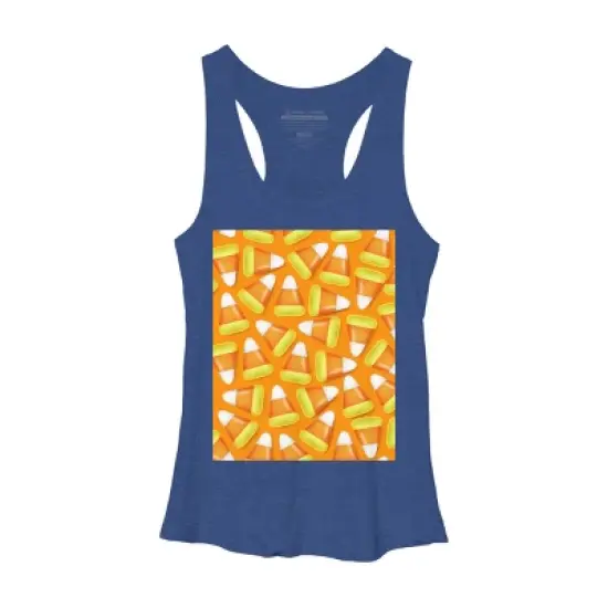 Women's Design By Humans Halloween Candy Corn By NewburyBoutique Racerback Tank Top image {10}