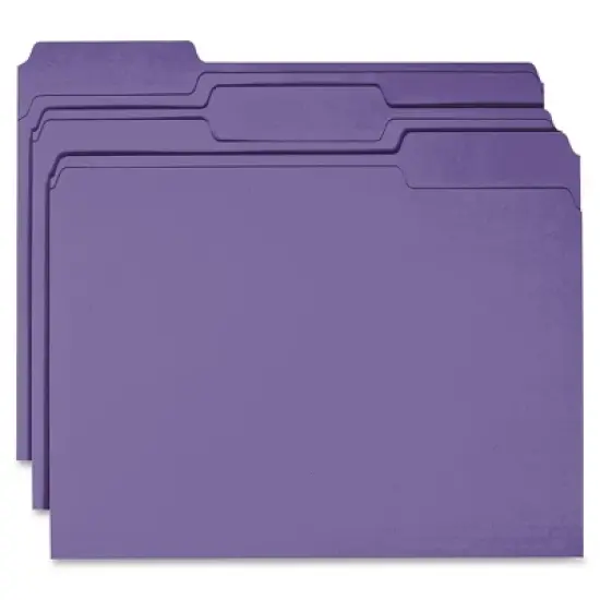 Business Source Color File Folder 1/3 Cut 100/BX Purple 44106 image {1}