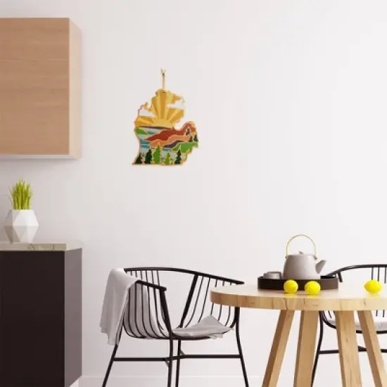 Totally Bamboo Michigan (Mitten) Summer Stokes Cutting Board: Lightweight Bamboo Chopping Board, Hand Wash, Multicolored image {2}