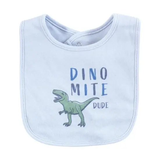 Hudson Baby Unisex Cotton Bibs, Pastel Dino, One Size image {6}